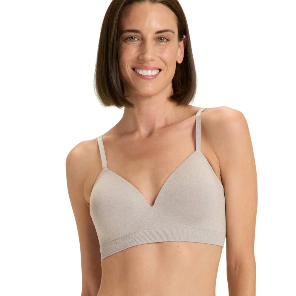 Auden Women's Heathered Gray Seamless Knit Lightly Lined Bralette Size Medium